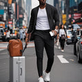 Men's Casual Blazer Set New Fashion Embossed Baseball | SAMAG