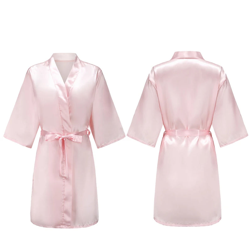 Women's Pure Short Silky Robes Bridesmaid Bride Party | SAMAG