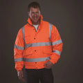 High Visibility Reflective Witnter Jacket Men Waterproof Thickened Safety Coat for Outdoor Work Hi Vis Workwear Bomber Jacket