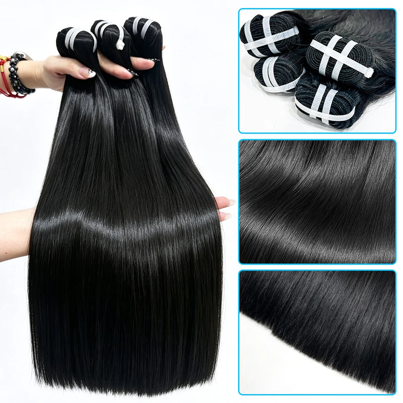 16A Vietnamese Hair Straight Bundles Weft Straight Clean Hair Ends 14A 100% Human Hair Bundles Natural Black 26inch 30inch 3 4pcs Bundle Raw Hair Bundles Remy Thick Weave