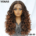 Latisha Lace Frontal Wigs Synthetic 24 Inch Loose Curl Pre Plucked Lace Frontal Wig For Women Highlight With Baby Hair 13X6 Wigs