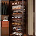 Built-in Height Adjustable Shoe Cabinet Closet Space Saving 360° Rotating Shoe Rack, Multi-layer Shoe Holder Storage Organizer