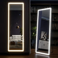 63"x20" Full Length Mirror with Lights,LED Mirror Full Length,Lighted Floor Mirror with Stand,Full Body Mirror with Dimming