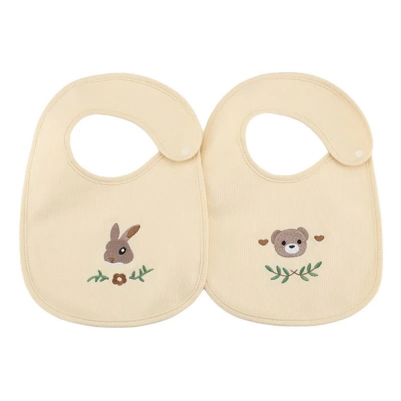 Korean Cartoon Newborn Baby Bibs Bear Rabbit Waterproof Saliva Towel Children's Feeding Bib Babies Accessories Cotton Burp Cloth