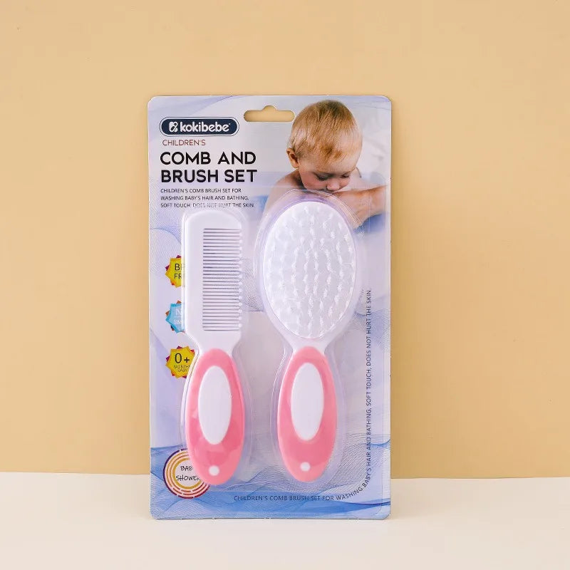 Baby Hair & Body Wash Brush Set-Soft Bristle Bath Scrubber,Gentle Hair Comb & Woolen Care Brush for Gentle Cleansing & Grooming