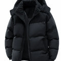 Men's Hooded Cotton Jacket, Thickeneded and Warm in Winter, Windproof and Cold-Resistant, Simple and Versatile for Work Clothing