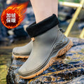 Short Rain Boots Men Fashionable New Rain Boots Work Fishing Waterproof Water Shoes Outdoor Non-slip Rubber Shoes Wear-resistant