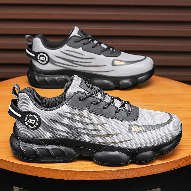 2026 New Men Chunky Sneakers Breathable Mesh Cushion Casual Trainers Platform Walking Shoes Fashion Sport Running Footwear