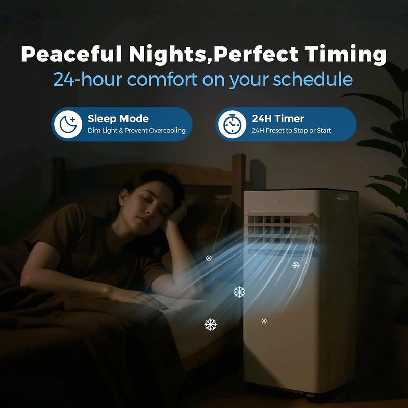 10,000 BTU Portable Air Conditioners with WiFi, 3-in-1 Air Conditioner for Room&Garage– Portable AC Unit with Cool,, Customized