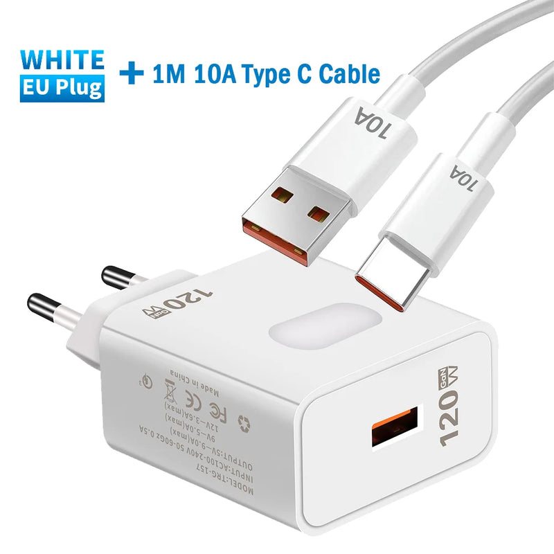 120W GaN Charger Quick Charge3.0 Fast Charging Wall Power Adapter for Samsung iPad Xiaomi iPhone Cell Phone Chargers EU/US Plug
