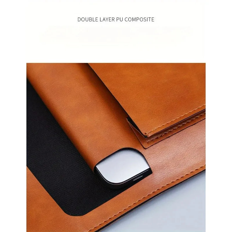 Large Capacity A4 File Folder Organizer with Double-Layer Laptop Protective Sleeve Storage Bag