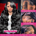 Body Wave Lace Front Wigs Human Hair Pre Plucked 13x6 HD Lace Frontal Human Hair Wigs 200 Density Natural Color Human Hair Wig 13x4 Body Wave Lace Front Wigs Human Hair Pre Plucked Small Knots with Baby Hair 28 inch HD Full F