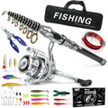 Telescopic Fishing Rod Spinning Reel Combo Full Set Portable Carry Bag Simulation Lures Hooks Line Plier For Saltwater Freshwate