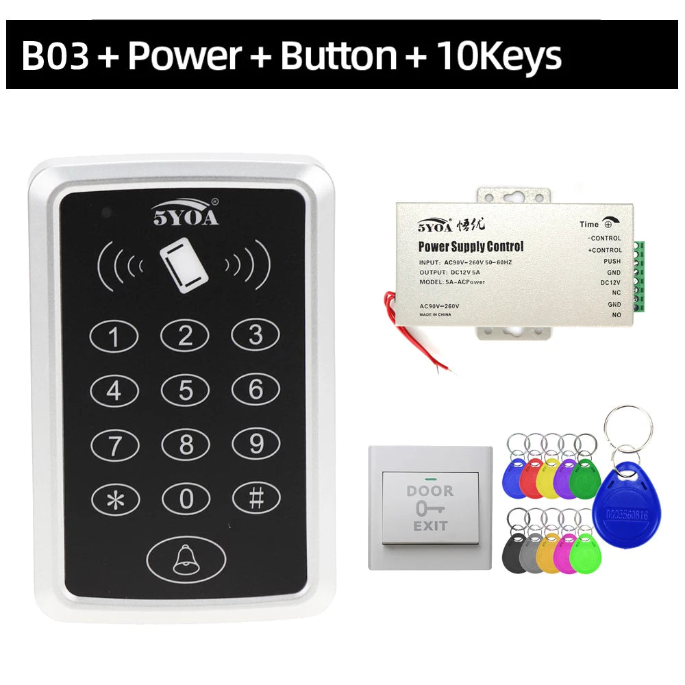 RFID Access Control System Electronic Gate Opener Home Garage Set Eletric Magnetic RFID Smart Door Lock Kit Automatic Controller