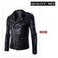 2023 Spring Autumn Plush New Leisure Fashion Men Leather Coat Slimming Coat Motorcycle Men Wear