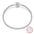 Bracelet Silver 925 Original 17-20CM Star Moon Sun Four Leaf Clover Green Zircon Bracelets Fit DIY Charms Birthday Jewelry Gifts