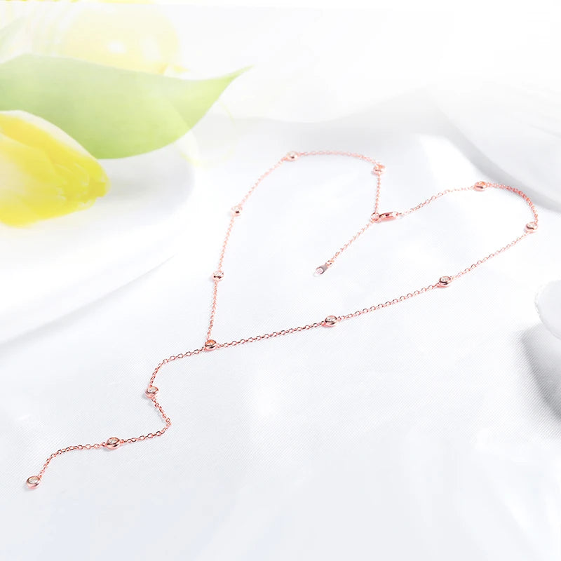 Smyoue 3MM Bubble Classic Moissanite Necklace Pendant for Women 18k Plated Female Pure S925 Silver Jewelry - Visuel 2 | SAMAG