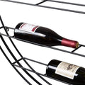 12 - Bottle Modern Black Metal Round Wall Mounted Wine Rack - 6 - Tier Horizontal Storage Shelf for Kitchen - View 6 | SAMAG
