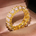 OXTAO 0.5CT Oval Moissanite Eternity Ring Engagement Anniversary Gifts for Women Stackable Wedding Rings Jewelry 14K Gold Filled