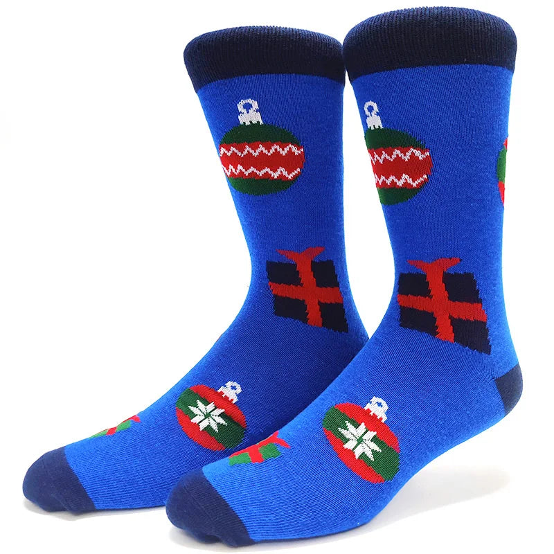 2025 New Men Christmas Socks New Year Funny Snowflake Beer Santa Claus Elk Snow Cotton Happy Socks Men Cartoon Women Sokken