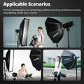 AMBITFUL 30x120cm 55cm 65cm 90cm One Touch Open Octagon/Rectangle Softbox Bowens Mount for Outdoor Studio Photography Side Wing