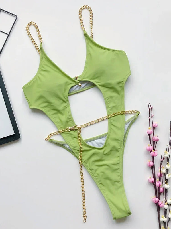 Sexy Metal Chains Underwired Bikini Women Swimsuit Female | SAMAG