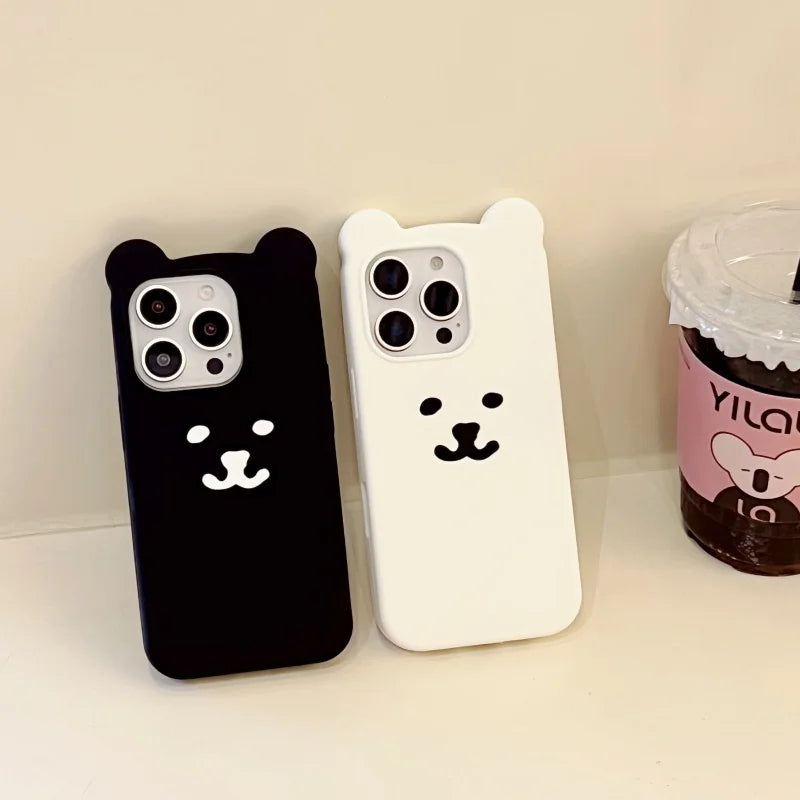 Bear For iPhone 16 15 14 13 12 11 Pro Max Case Soft Silicone Soft Case
