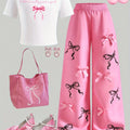 Girls' Casual Long Pants Set, Youth Letter-Print | SAMAG