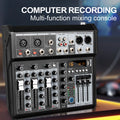 4 Channel Audio Interfacer Depusheng XT4 DJ Mixer Sound Board 99-Bit DSP Effect USB +48V Phantom Bluetooth for Karaoke