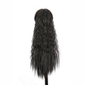 22Inch Synthetic Long Kinky Curly Ponytail Hair Extension Drawstring Wrapped Clip in Hair Black Hairpiecefor Women