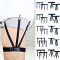 Hot Sell Classic Black Men Shirt Stays Belt With Non-slip Locking Clips Keep Shirt Tucked Leg Thigh Suspender Business Accessory