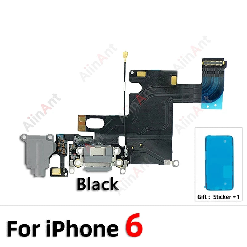 OEM Bottom USB Mic Board Quick Charger Dock Connector Charging Port Flex Cable For iPhone SE 1 2 3 6 6s Plus + Sticker