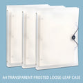 Transparent A4 Folder 3 Ring Binder with Buckle Closure Matte PP File Folder Document Organizer for School Office Stationery