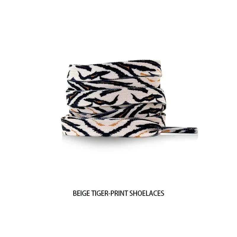 Classic Animal Pattern Shoelaces Flat AF1/AJ Sneakers Shoe Laces Tiger/Snake/Leopard Print Shoelace for 120/140/160CM Shoestring