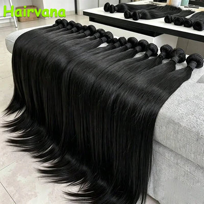16A Straight Bundles Human Hair 16 18 20 22 Inch Unprocessed Brazilian Virgin Hair Straight Weave Bundle Human Hair Bundles Real Natural Black Human Hair Extensions Bone Straight Human Hair Bundles Double Weft Raw Human Hair