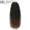 14"Curly Passion Twist Crochet Hair Synthetic Yanky Twist Braiding Hair Extensions Pre-twisted Pre-Looped Senegalese Twist Hair