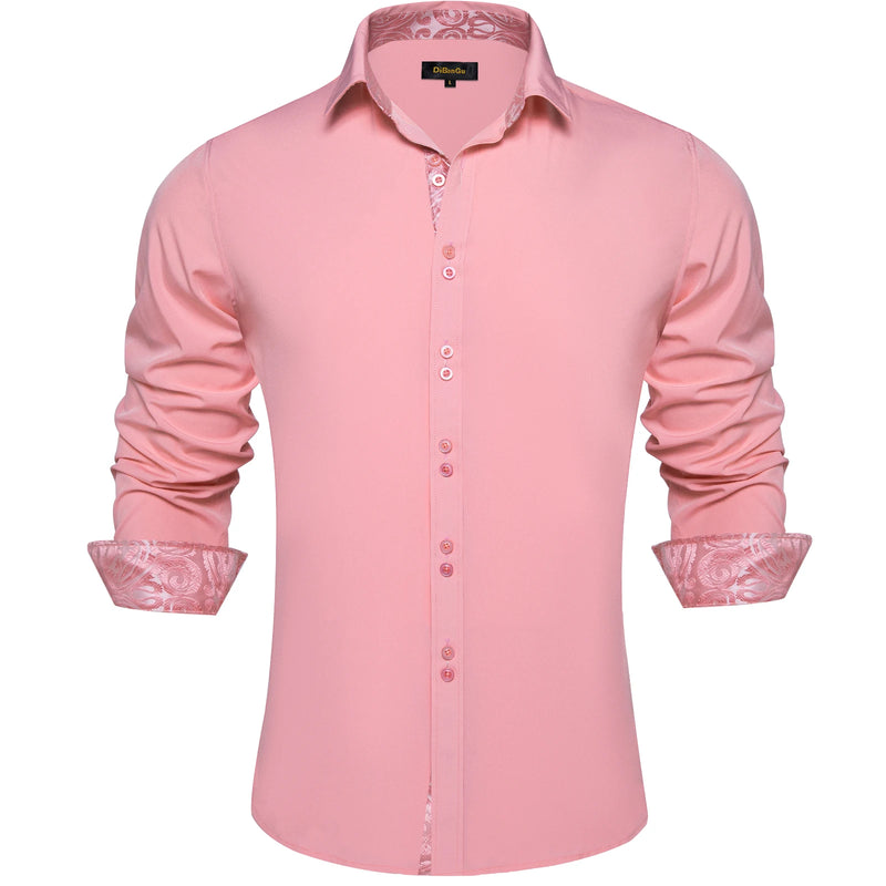 Men's Polyester Cotton Solid Black Shirts Long Sleeve | SAMAG