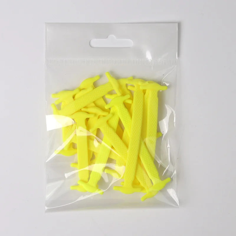 New Silicone Shoe Laces Elastic No Tie Shoelaces 16 PCS for Sneakers Quick Put on And Take Off Safety Lazy Shoe Lace Accessories