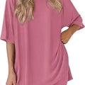 2026women's New Fashion Trend Basic High-quality Casual Round Neck Slit Loose Casual and Comfortable Women's Two-piece Home Suit