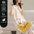 Women Large Size Pajamas Short-Sleeved Nightgown Cartoon | SAMAG