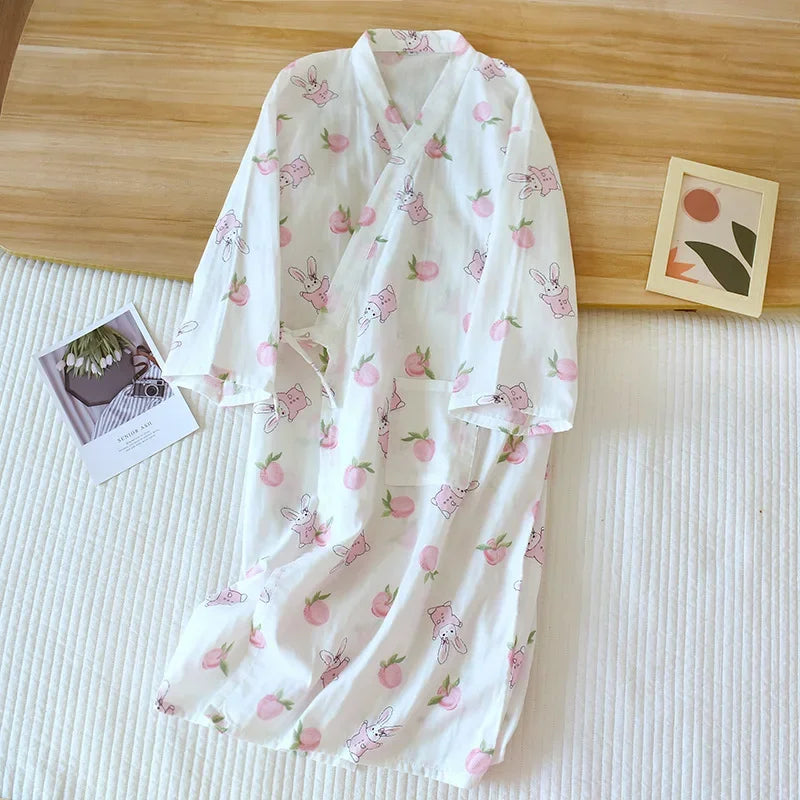 Japanese-style Kimono Pajamas Summer New 100% Cotton | SAMAG