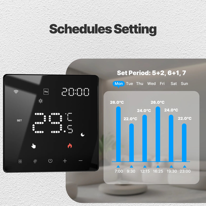 MOES Tuya ZigBee WiFi Smart Thermostat Programmable Temperature Controller for Water Boiler Electric Heating Alexa Google Home