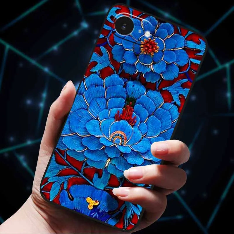 3D Flowers Emboss Fundas For iphone 16E Case iphone16 E Soft Silicone Phone Cases for iphone16 16 Back Cover Coque iphone16e Bag