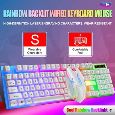 Colorful LED Backlit USB Keyboard and Mouse Combo | SAMAG