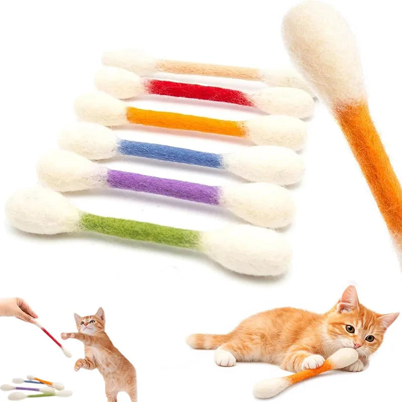 Cotton Swabs Cat Toys with Catnip Kitten Chew Sticks for Indoor Boredom Durable Dental Teething Ropes cat Lover Gift Accessories