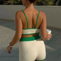 Tossy Summer Contrast Knit Outfits Halter Top And Short Trousers Sets Female Beach Holiday Sexy Casual Tracksuit Y2k Women Sets