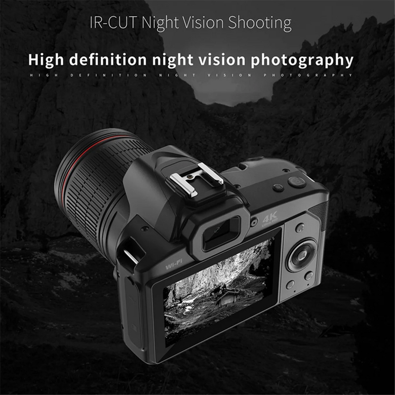 D5 6400Megapixel HD WiFi Digital Video Camera 4K Dual Lens Camcorder with Display 16X Zoom DSLR Camera No Memory Card
