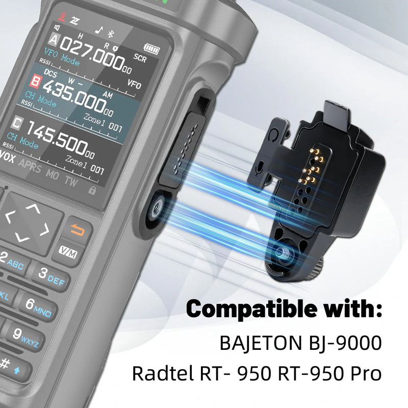 BAJETON BJ 9000 Audio Adapter to 2 Pin Connector Walkie Talkies Earpiece Speaker Mic for Radtel RT 950Pro BJ-9000 RTD TP 900PRO