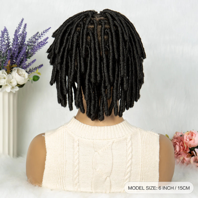 Short Dreadlock Braided Wigs Synthetic Full Lace Braided Lace Wigs with Baby Hair Lace Frontal Locs Braids Wigs for Black Women