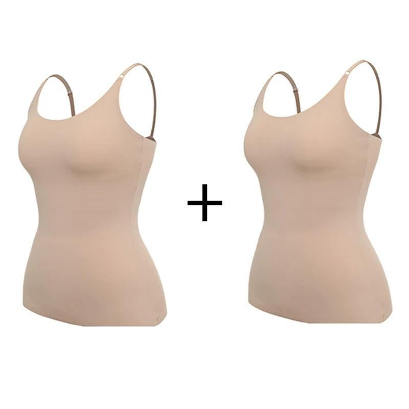 Seamless Shapewear Tank Tops Camisole Women Tummy Control Smooth Compression Vest Nude Black Women Clothing